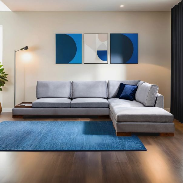 ATELIER DEL SOFA Ugaona garnitura Tulip, desna sa stalkom, tamnosiva - 560ARE1162