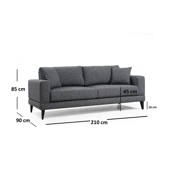 ATELIER DEL SOFA Trosed Nordic, tamnosiva - 560ARE1307
