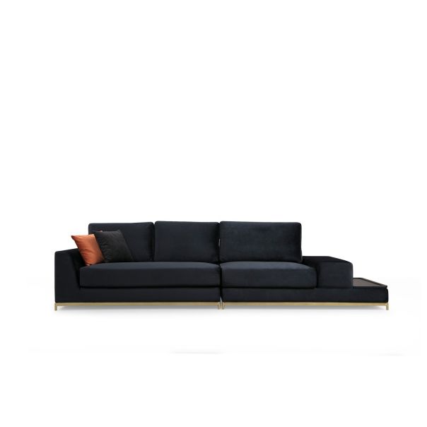 ATELIER DEL SOFA Trosed sa bočnim stočićem, crna - 560ARE1315