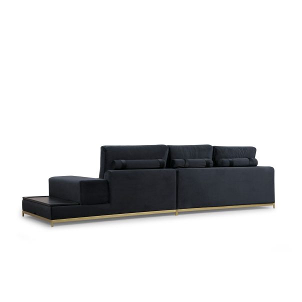 ATELIER DEL SOFA Trosed sa bočnim stočićem, crna - 560ARE1315