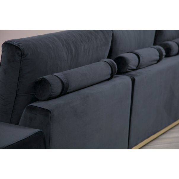 ATELIER DEL SOFA Trosed sa bočnim stočićem, crna - 560ARE1315