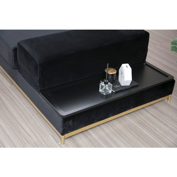 ATELIER DEL SOFA Trosed sa bočnim stočićem, crna - 560ARE1315