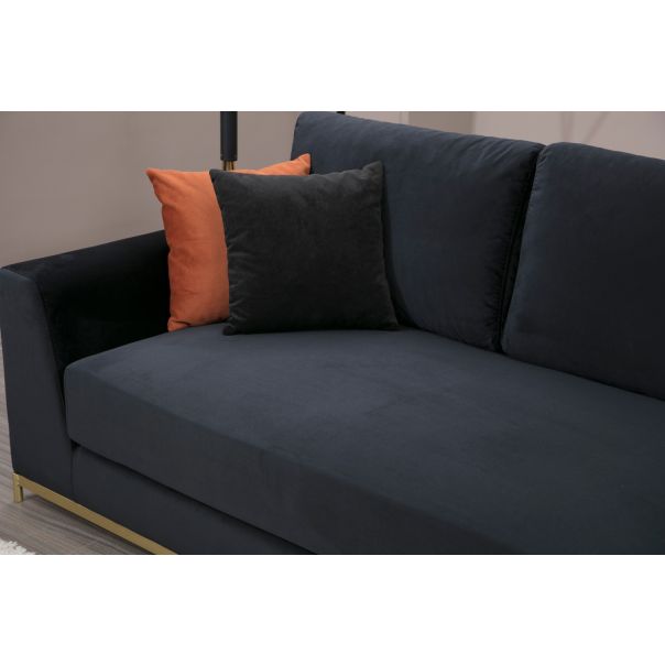 ATELIER DEL SOFA Trosed sa bočnim stočićem, crna - 560ARE1315