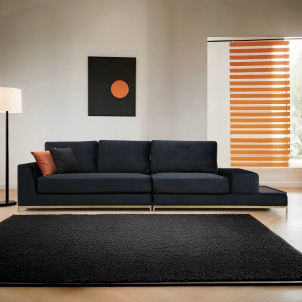 ATELIER DEL SOFA Trosed sa bočnim stočićem, crna - 560ARE1315