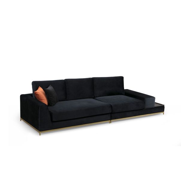 ATELIER DEL SOFA Trosed sa bočnim stočićem, crna - 560ARE1315