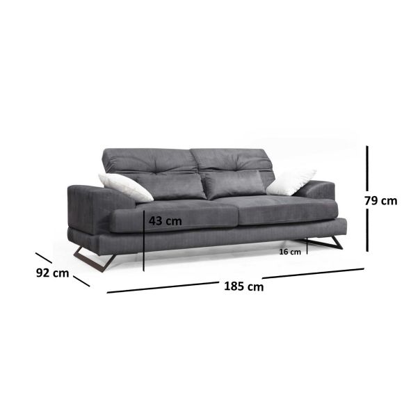 ATELIER DEL SOFA Dvosed Frido, antracit - 560ARE1501