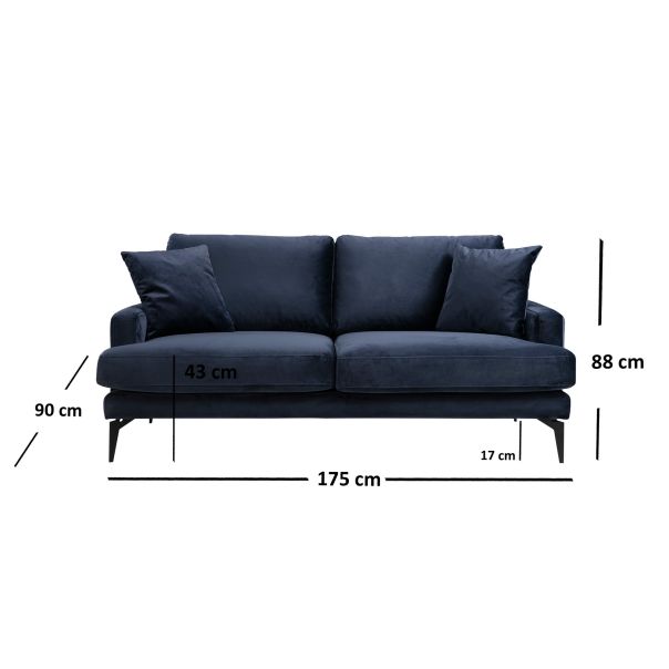 ATELIER DEL SOFA Dvosed Papira, tamnoplava - 560ARE1505