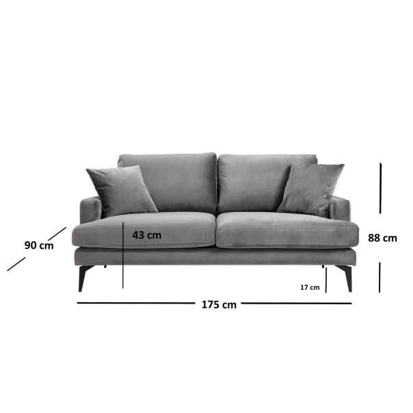 ATELIER DEL SOFA Dvosed Papira, siva - 560ARE1506