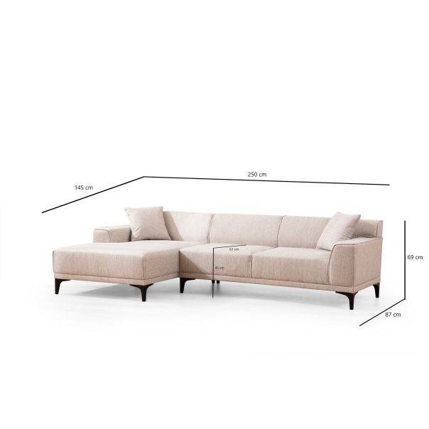 ATELIER DEL SOFA Ugaona garnitura Petra L Corner, bela - 560ARE1604