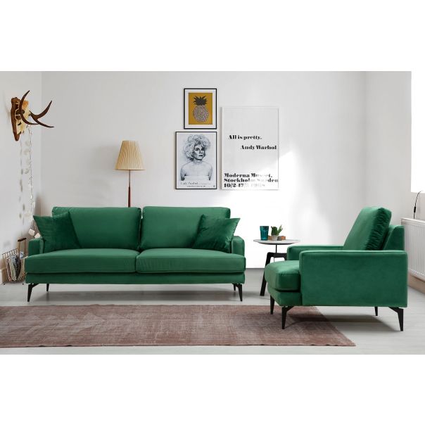 ATELIER DEL SOFA Fotelja Papira Armchair, zelena - 560ARE1709