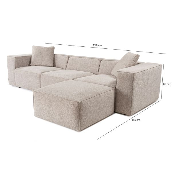 ATELIER DEL SOFA Ugaona garnitura Lora, krem - 560ARE1894