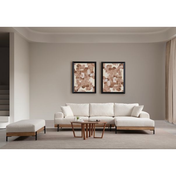 ATELIER DEL SOFA Ugaona garnitura Eti Oak, desna, bela - 560ARE2126