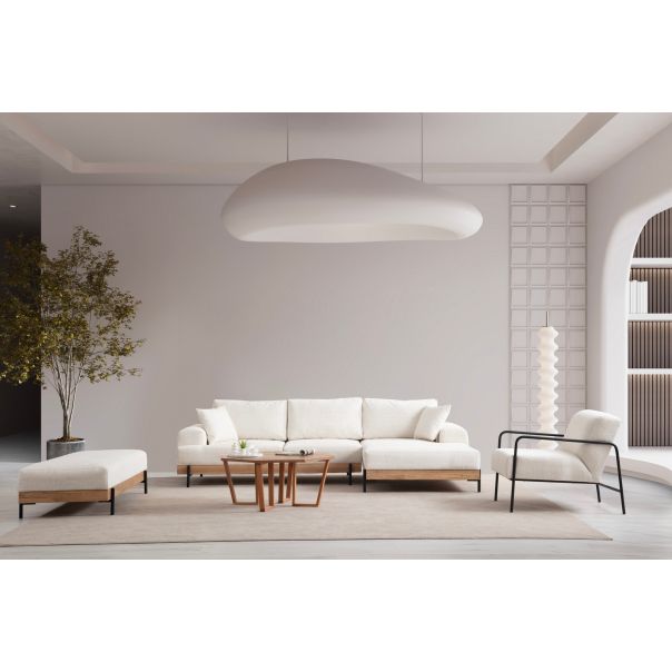 ATELIER DEL SOFA Ugaona garnitura Eti Oak, desna, bela - 560ARE2126