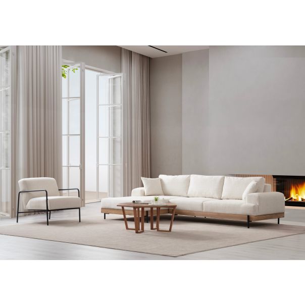 ATELIER DEL SOFA Ugaona garnitura Eti Oak, leva, bela - 560ARE2127