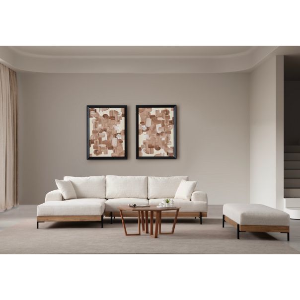 ATELIER DEL SOFA Ugaona garnitura Eti Oak, leva, bela - 560ARE2127