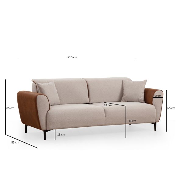 ATELIER DEL SOFA Trosed Aren, bež/braon - 560ARE2228