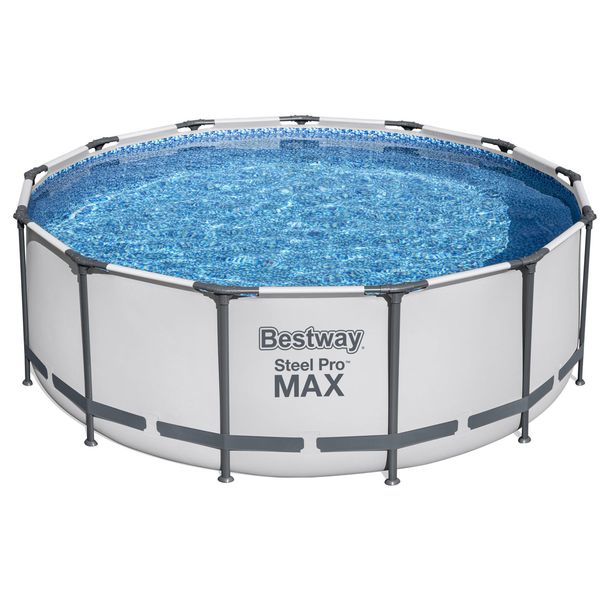 BESTWAY Okrugli bazen sa metalnim okvirom, merdevinama i filter pumpom 396x122cm Steel Pro MAX Set - 4012-1