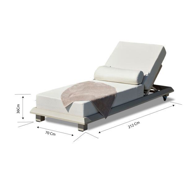 HANAH HOME Ležaljka za sunčanje Pera, bež - EP3132505