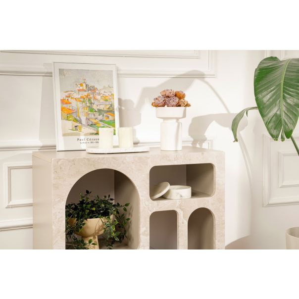 NORDURE Konzolni sto Lessa, mermerna krem - EP3057878