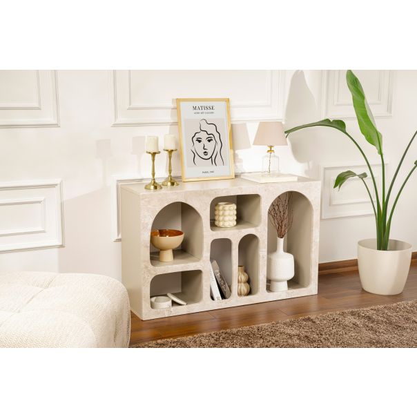NORDURE Konzolni sto Liva 120, mermerna krem - EP3057881