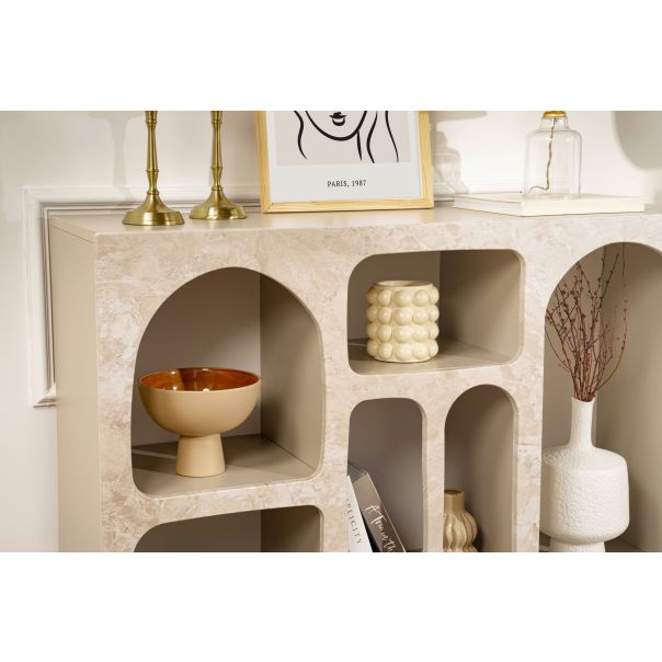 NORDURE Konzolni sto Liva 120, mermerna krem - EP3057881