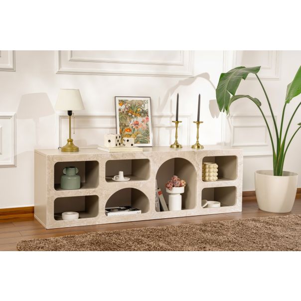 NORDURE Konzolni sto Ferlis, mermerna krem - EP3057887