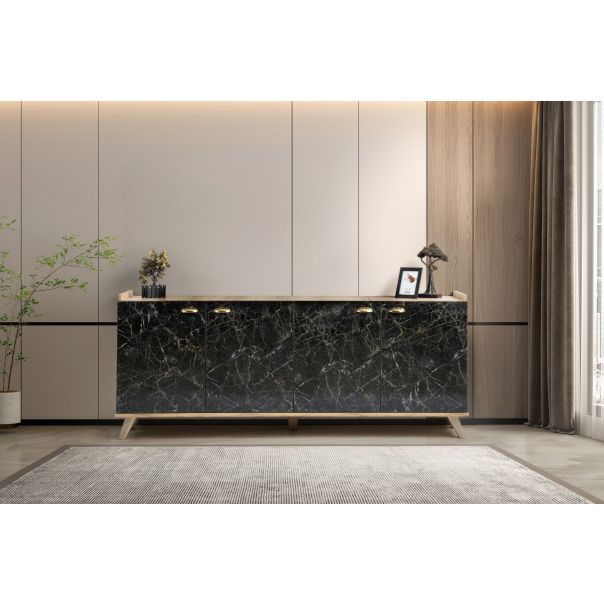 HANAH HOME Komoda Sumer H3030, braon/crna - 566BMS2603