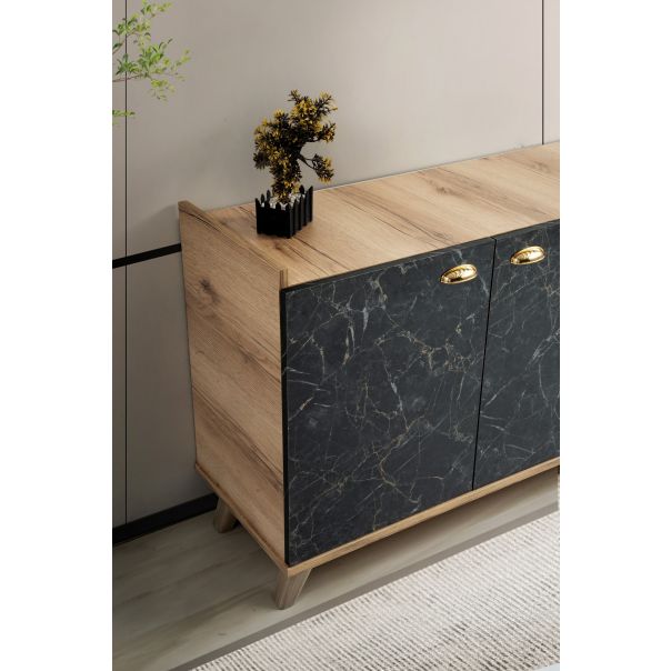 HANAH HOME Komoda Sumer H3030, braon/crna - 566BMS2603