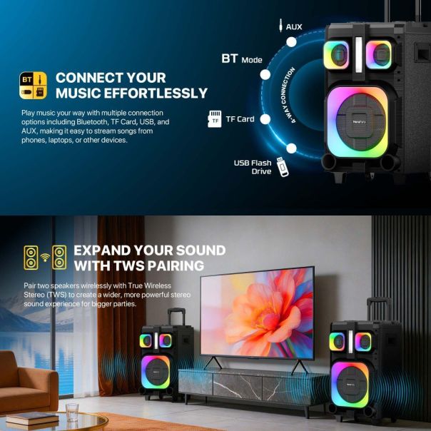 Bluetooth zvučnik Fantech NP03 NeraParty crni - EP3232443