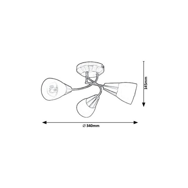 Rabalux Plafonjera Connor E14 3x MAX 40W brušeni hrom (5690) - 5690