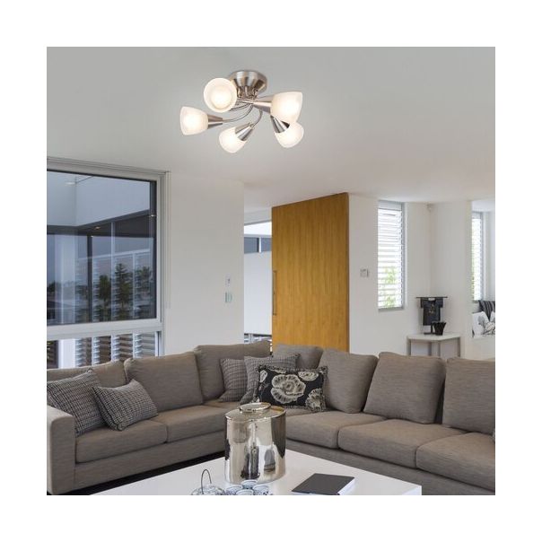 Rabalux Plafonjera Connor E14 5x MAX 40W brušeni hrom (5691) - 5691