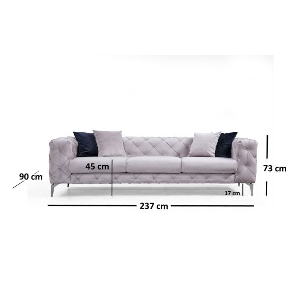 ATELIER DEL SOFA Trosed Como, svetlosiva - 569HLN1103