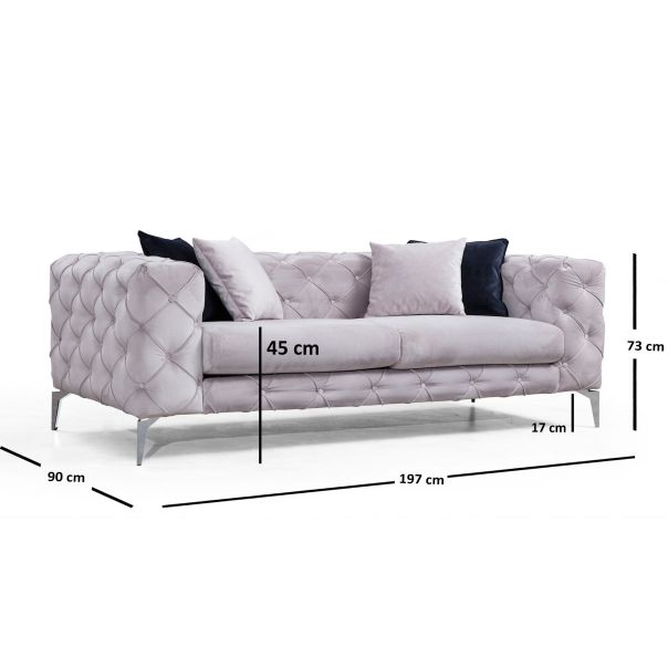 ATELIER DEL SOFA Dvosed Como, svetlosiva - 569HLN1104