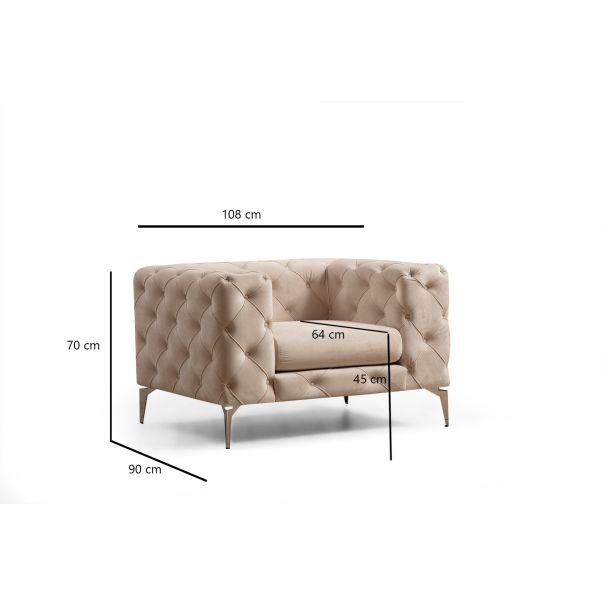 ATELIER DEL SOFA Fotelja Como, bež - 569HLN1124