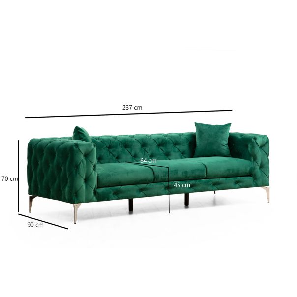 ATELIER DEL SOFA Trosed Como, zelena - 569HLN1134