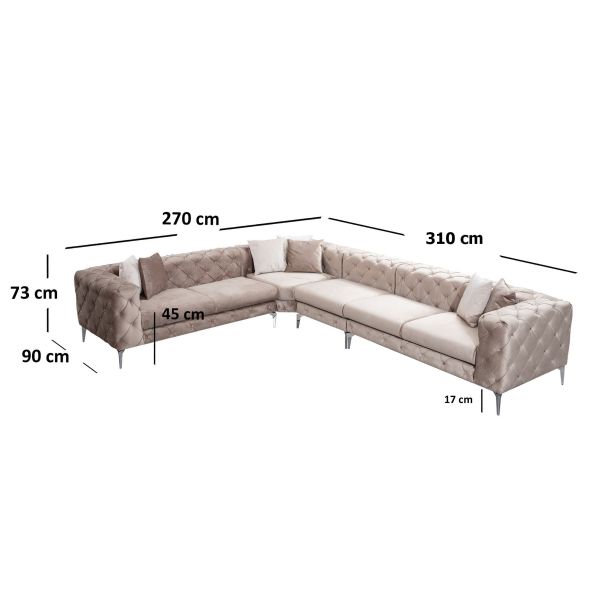 ATELIER DEL SOFA Ugaona garnitura Como, leva, bež - 569HLN1305