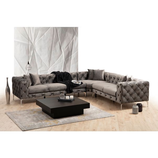 ATELIER DEL SOFA Ugaona garnitura Como, desna, antracit - 569HLN1312