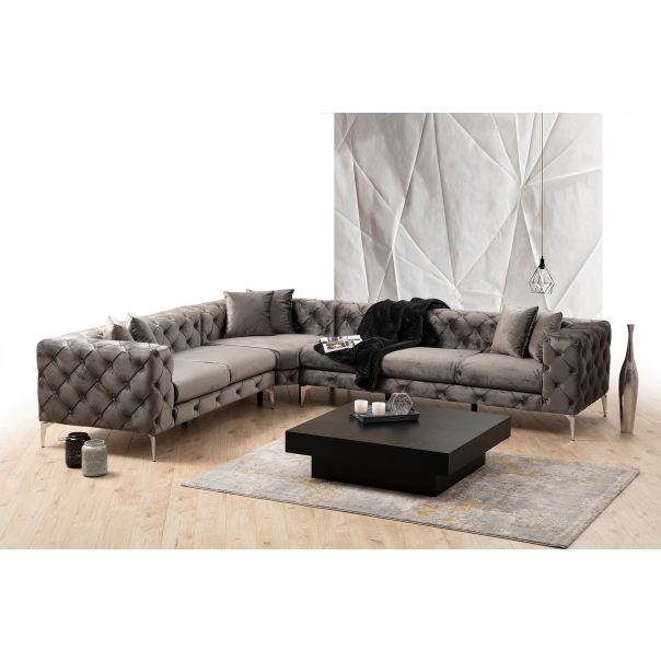 ATELIER DEL SOFA Ugaona garnitura Como, leva, antracit - 569HLN1313
