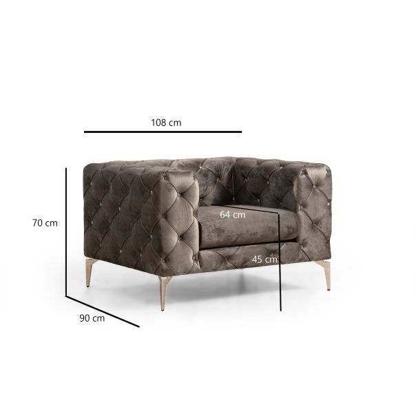 ATELIER DEL SOFA Fotelja Como, antracit - 569HLN1507