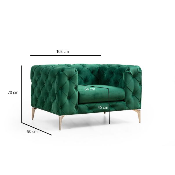 ATELIER DEL SOFA Fotelja Como, zelena - 569HLN1516