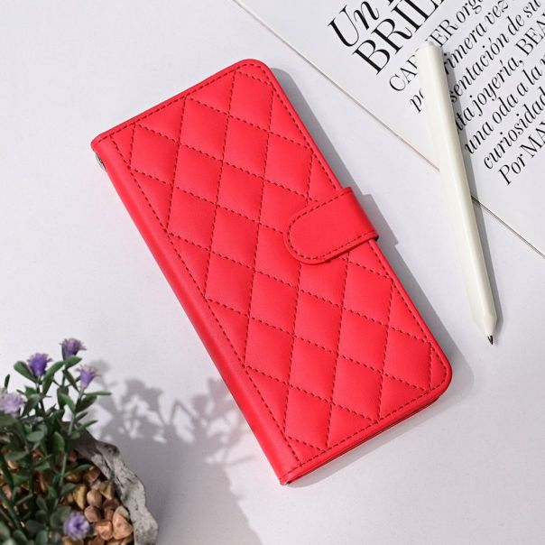 Maska za Samsung A556B Galaxy A55 5G crvena Wallet Romb - 218279