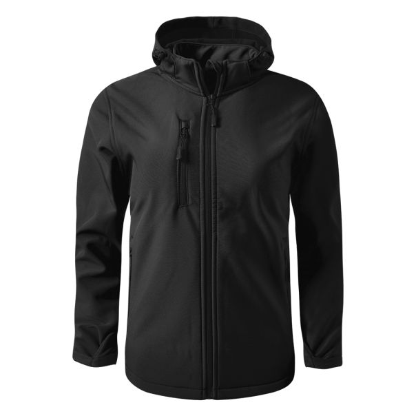 Muška softshell jakna PROTECT – 8.000 mm, kapuljača u kragni, OEKO-TEX, crna – veličina XXL - EP3259247