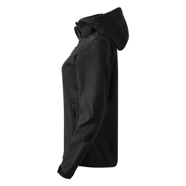 Ženska softshell jakna PROTECT – 8.000 mm, strukirani kroj, podesiva kapuljača, crna – veličina XXL - EP3259265