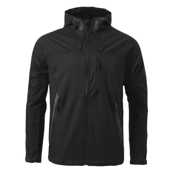 Softshell jakna BLACK PEAK – 8.000 mm, raglan rukavi, vodootporni rajsferšlusi, crna – veličina 3XL - EP3259316