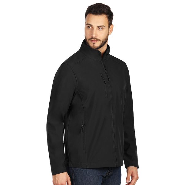 Muška softshell jakna SKIPPER – 8.000 mm, polar postava, 550 g, OEKO-TEX, crna – veličina S - EP3259268
