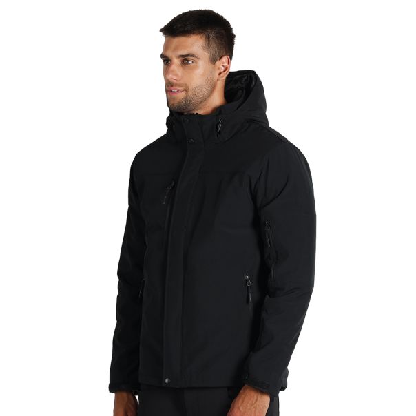 Softshell jakna TROOPER – skidiva štepana kapuljača, 8.000 mm, 6 džepova, crna – veličina XL - EP3259328