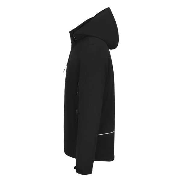 Softshell jakna TROOPER – skidiva štepana kapuljača, 8.000 mm, 6 džepova, crna – veličina S - EP3259319