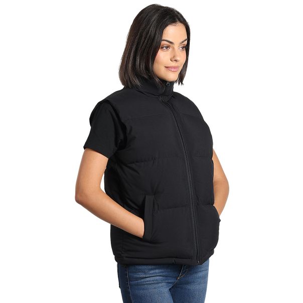Unisex štepani prsluk HUSKY – lagana termo izolacija, visoka kragna, crni – veličina XXL - EP3259385
