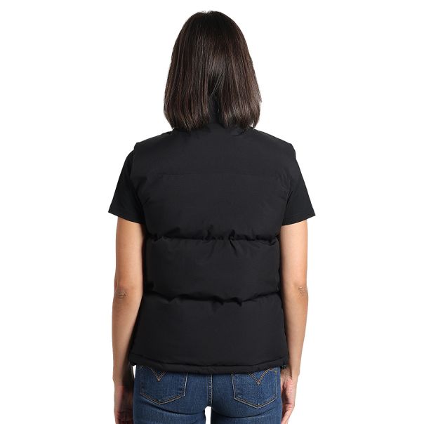 Unisex štepani prsluk HUSKY – lagana termo izolacija, visoka kragna, crni – veličina XL - EP3259382