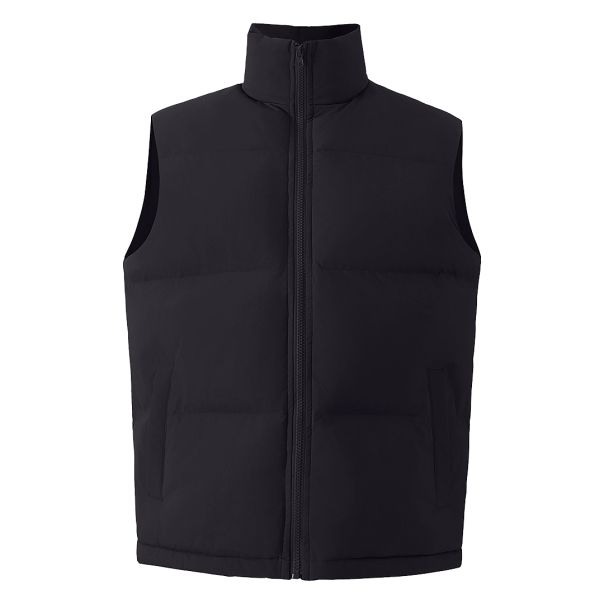 Unisex štepani prsluk HUSKY – lagana termo izolacija, visoka kragna, crni – veličina S - EP3259373
